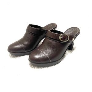 EUROstep brown “Megan” slip on heel with slight platform mules size 7M
